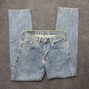 Levis 505 Jeans Mens 30x32 Light Wash Blue Denim Regular Fit Straight Casual